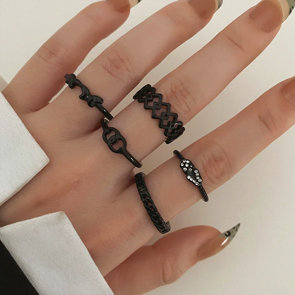 Ring Set Geometric Spiral Cross Alloy Electroplating Style Simple Unisex - Image 23