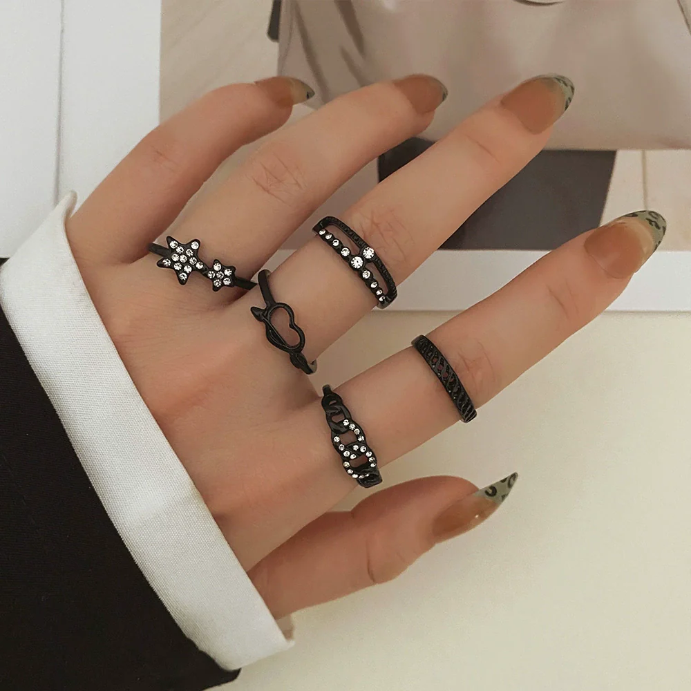 Ring Set Geometric Spiral Cross Alloy Electroplating Style Simple Unisex - Image 25
