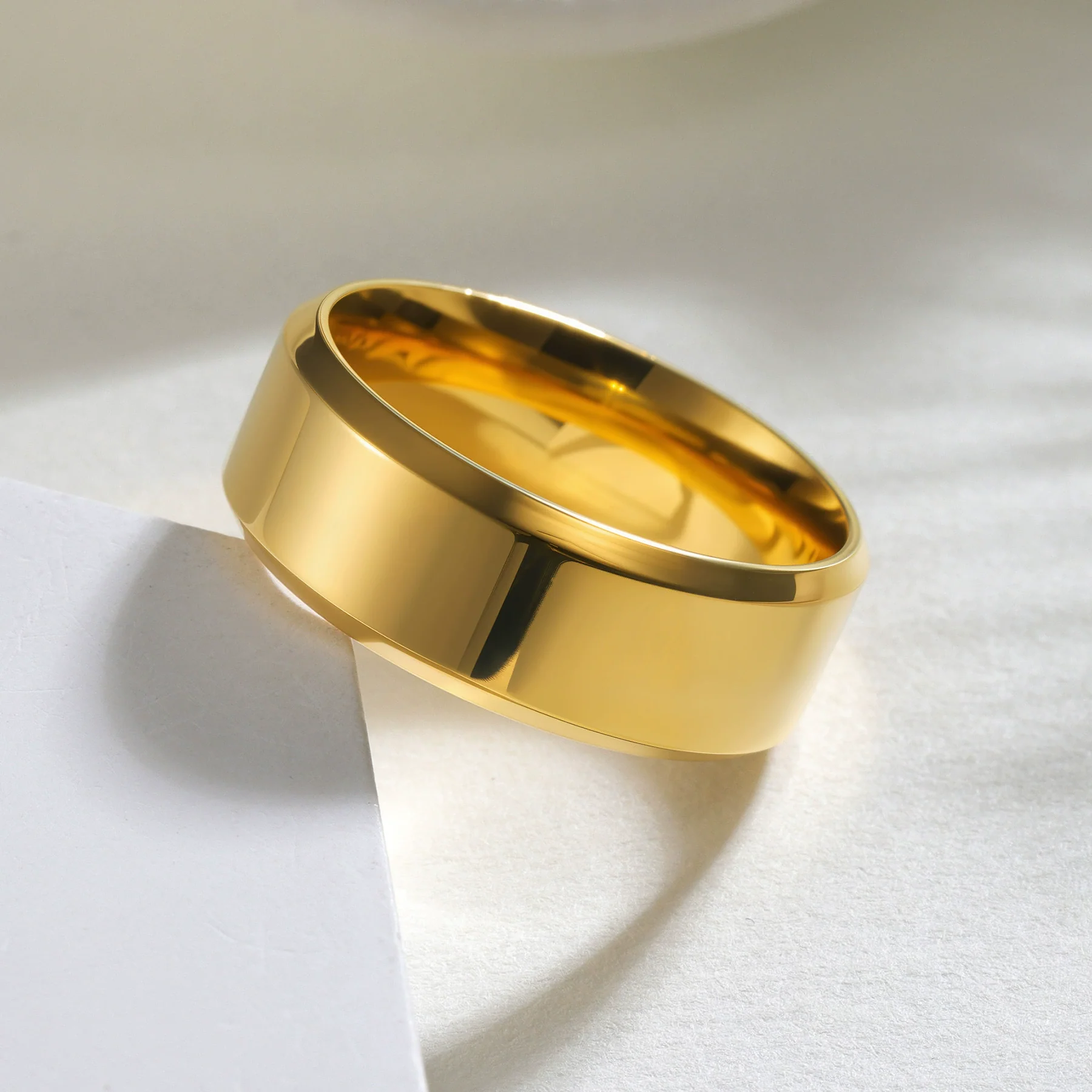 Ring Titanium Steel Geometric Style Vacuum Plating Unisex - Image 3