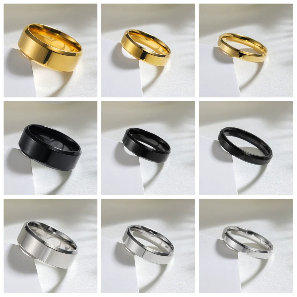 Ring Titanium Steel Geometric Style Vacuum Plating Unisex - Image 4