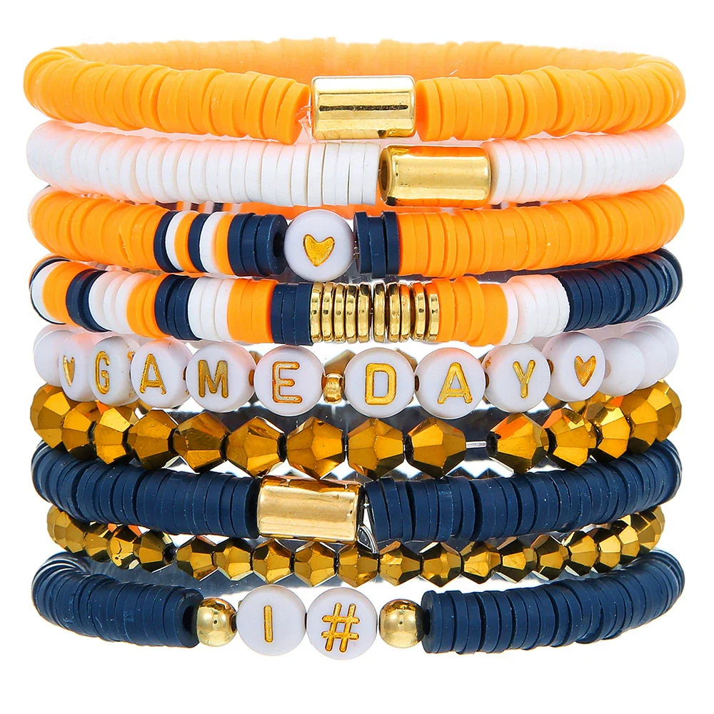 Rugby Bracelet Soft Ceramic Polymer Alloy Acrylic Geometric Handmade Unisex - Image 7