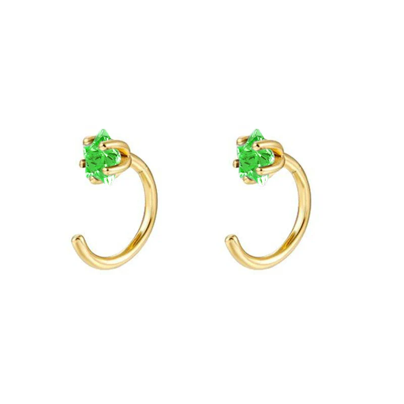 S925 Silver Needle Copper Inlaid Colored Zircon Geometric Electroplated Earrings - Image 7