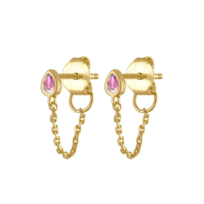 S925 Silver Water Drop Zircon Punk Earrings For Women - Image 12