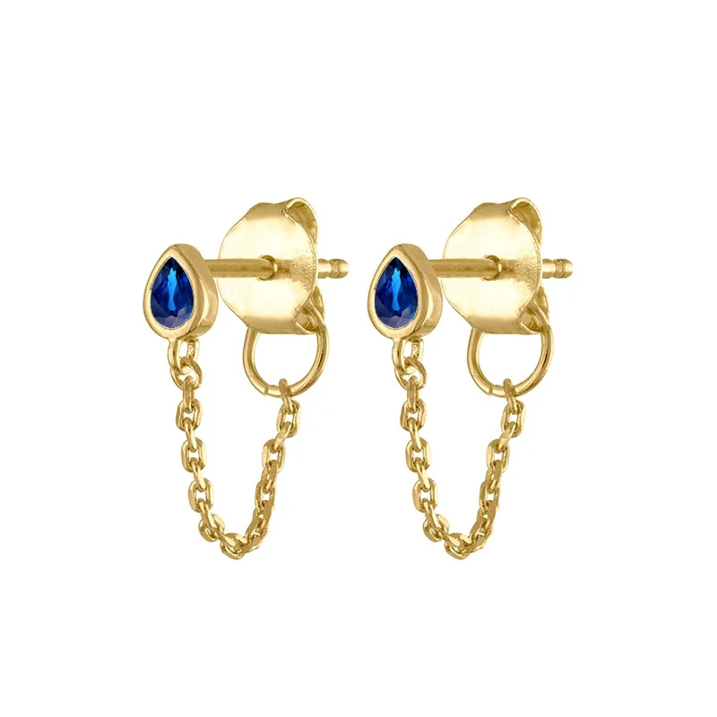 S925 Silver Water Drop Zircon Punk Earrings For Women - Image 9