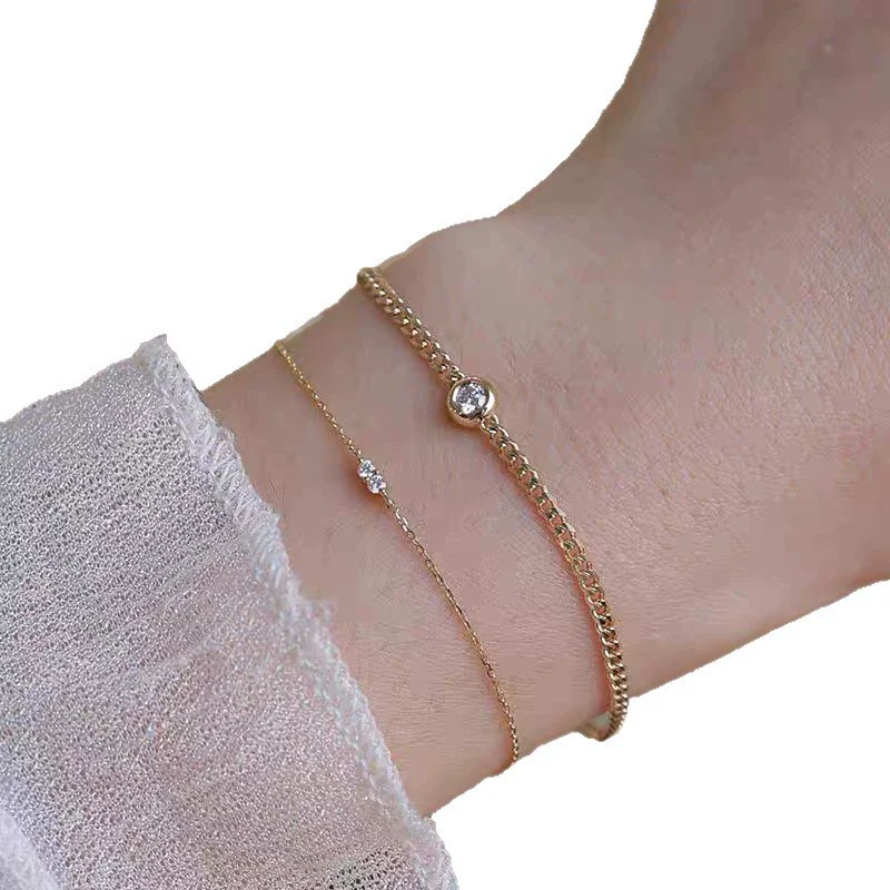 S925 Sterling Silver Geometric Ultrafine Women's Bracelet Plated With 18K Gold 2025 New Style - Image 5