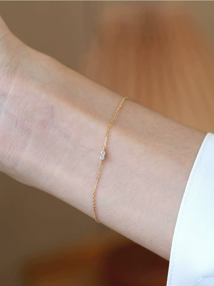 S925 Sterling Silver Geometric Ultrafine Women's Bracelet Plated With 18K Gold 2025 New Style - Image 6