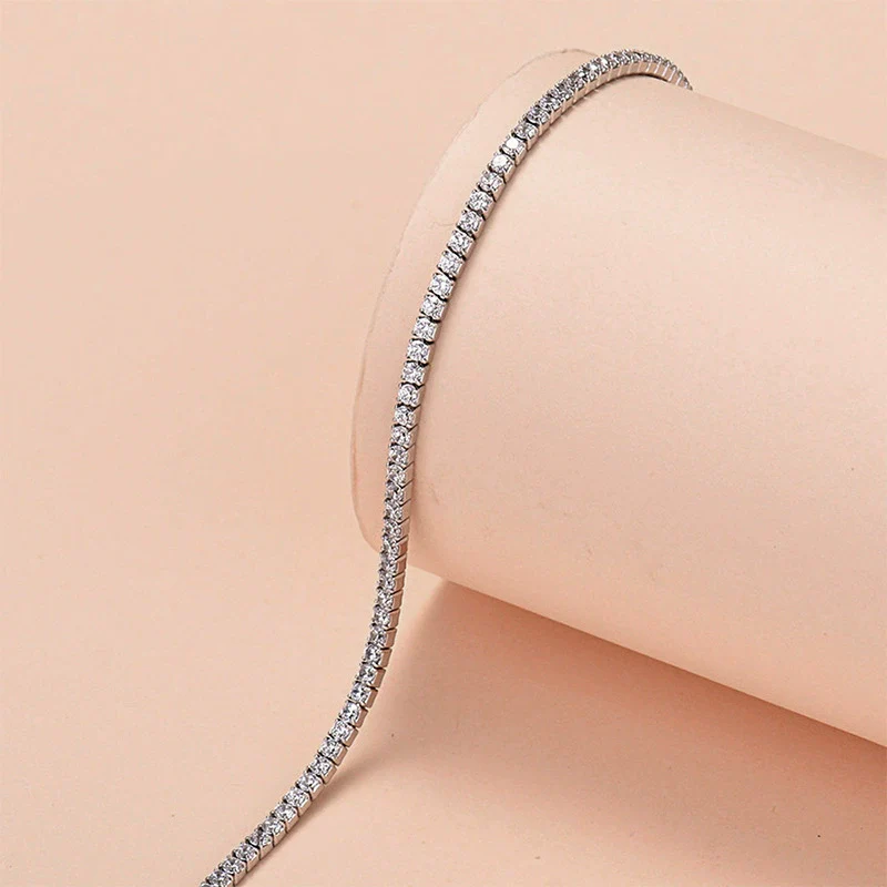 S925 Sterling Silver Geometric Zircon Women's Bracelet - Image 2