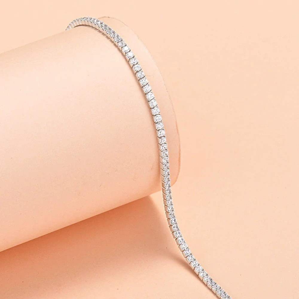 S925 Sterling Silver Geometric Zircon Women's Bracelet - Image 5