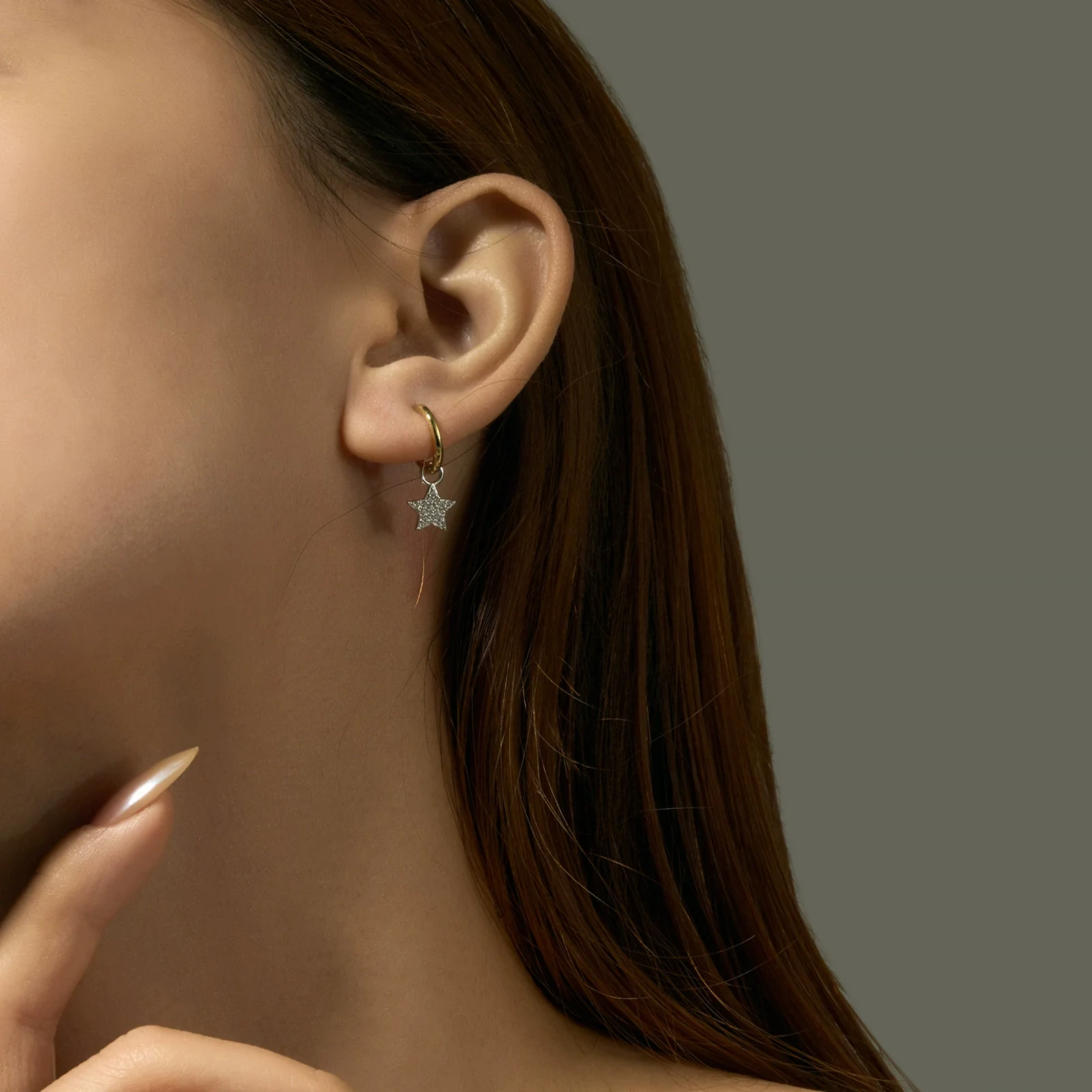 S925 Sterling Silver Heart Pendant Earrings Microinlaid Zirconium Electroplated Platinum 18K Gold Fashionable - Image 2