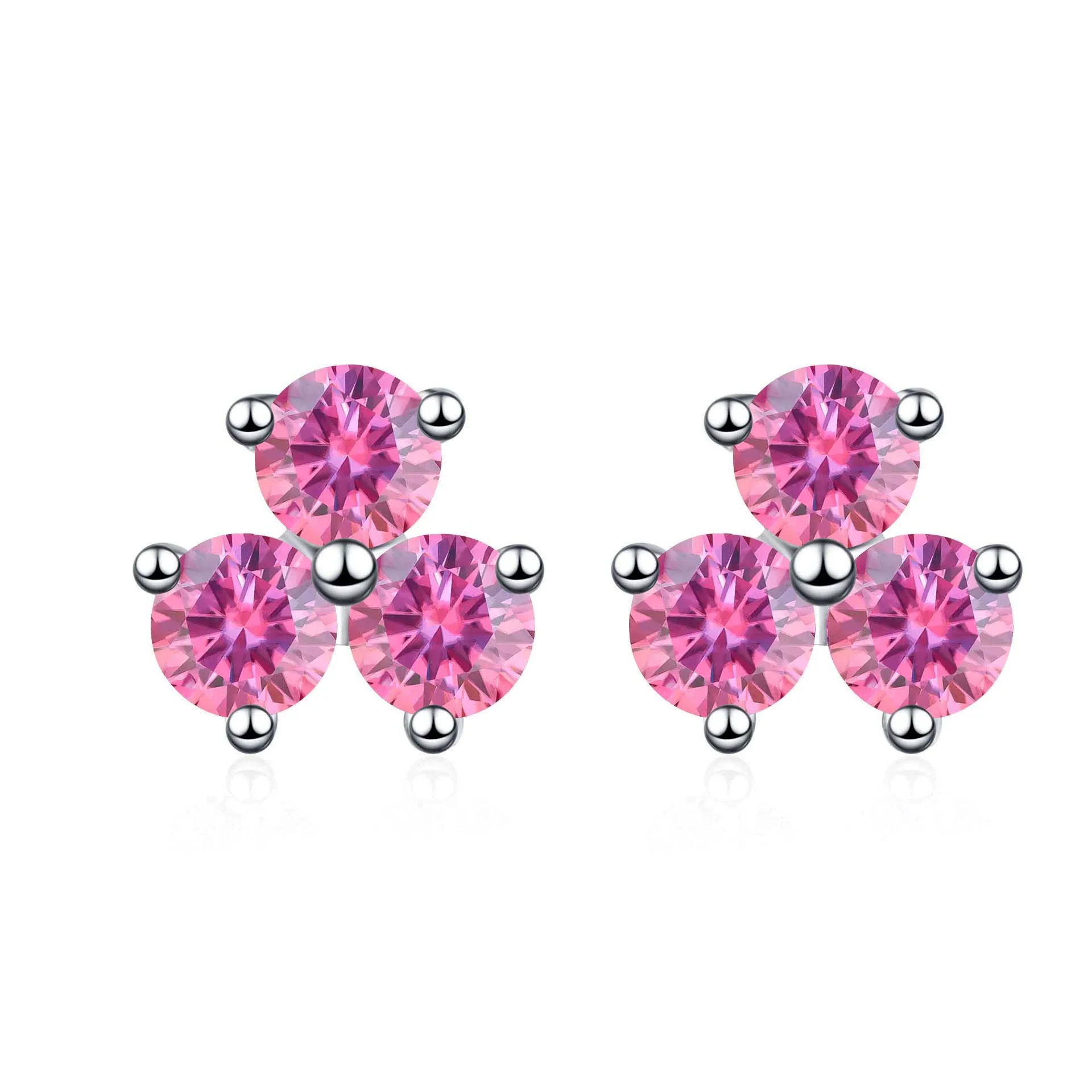 S925 Sterling Silver Moissanite Round Diamond Women's Earrings - Image 10
