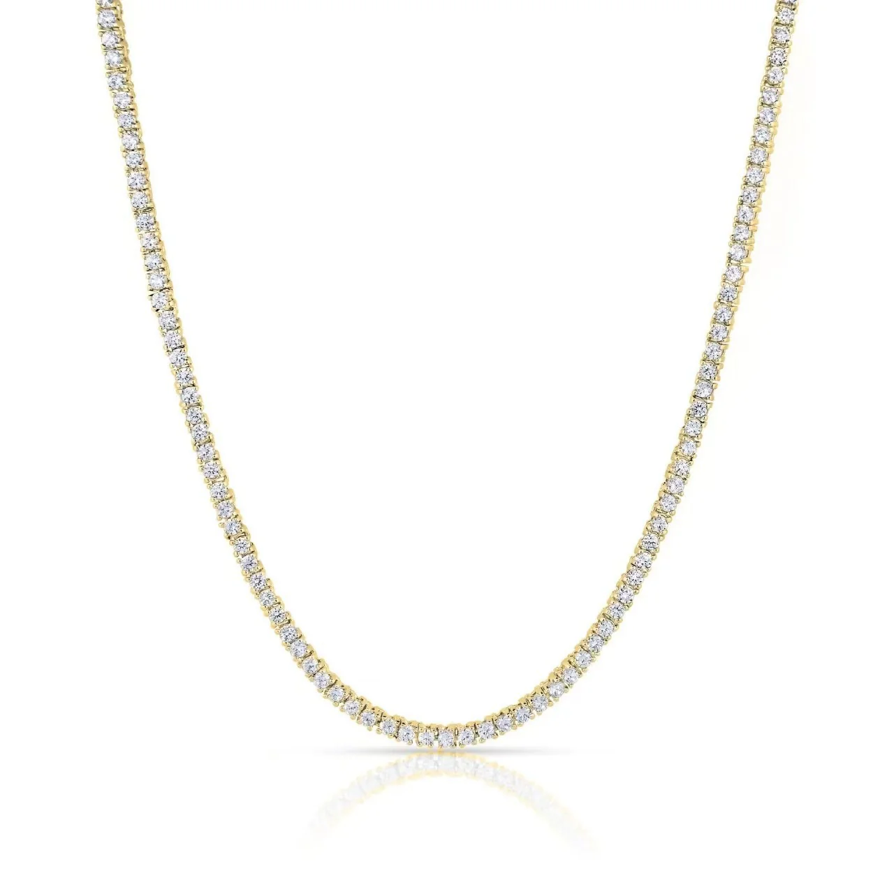 S925 Sterling Silver Necklace Gold Plated Hip Hop Geometric Zircon Diamond