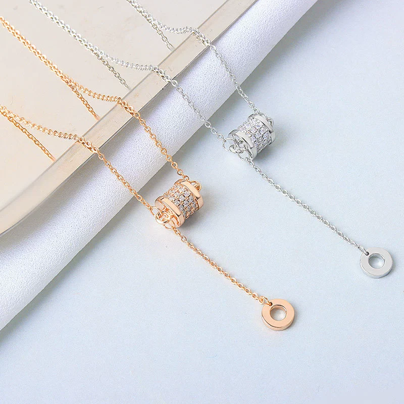 S925 Sterling Silver Pendant Necklace With Small Waist Design Electroplating Process