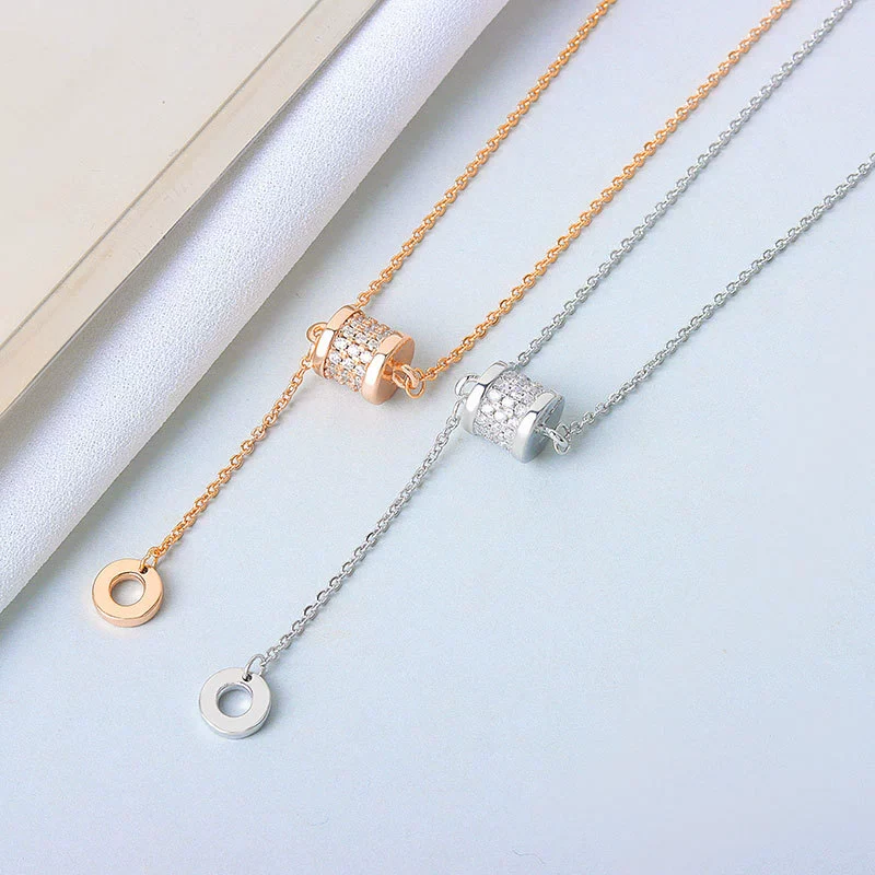 S925 Sterling Silver Pendant Necklace With Small Waist Design Electroplating Process - Image 2
