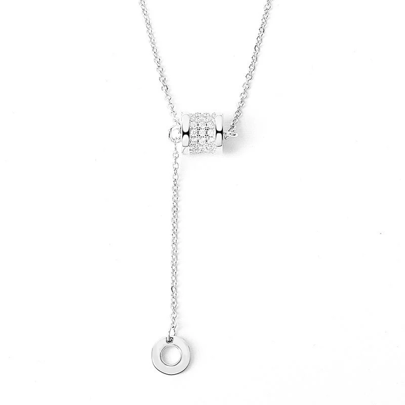 S925 Sterling Silver Pendant Necklace With Small Waist Design Electroplating Process - Image 5