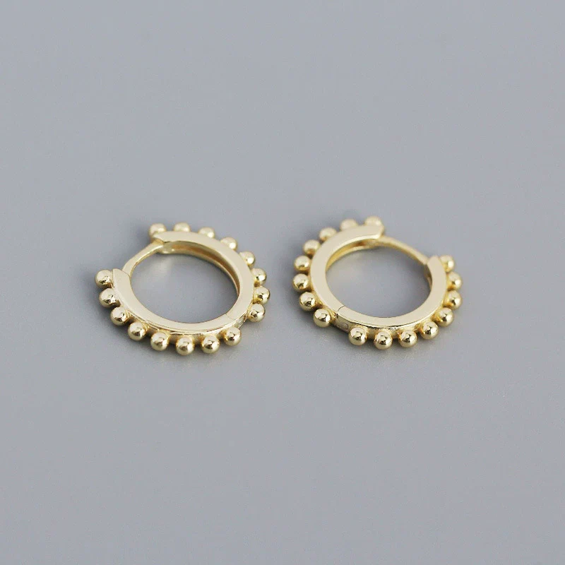 S925 Sterling Silver Round Hoop Earrings With Geometric Minimalist Style And Electroplating - Image 7