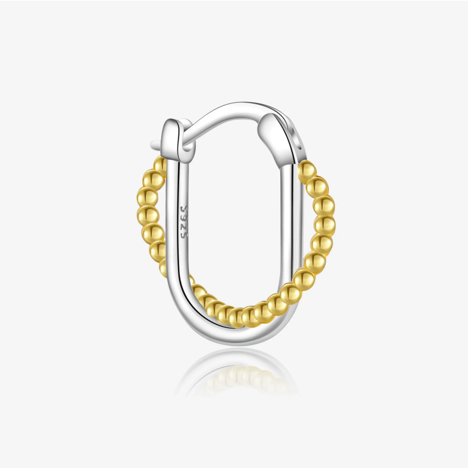 S925 Sterling Silver Women's Geometric Electroplated Fashion Ear Jewelry