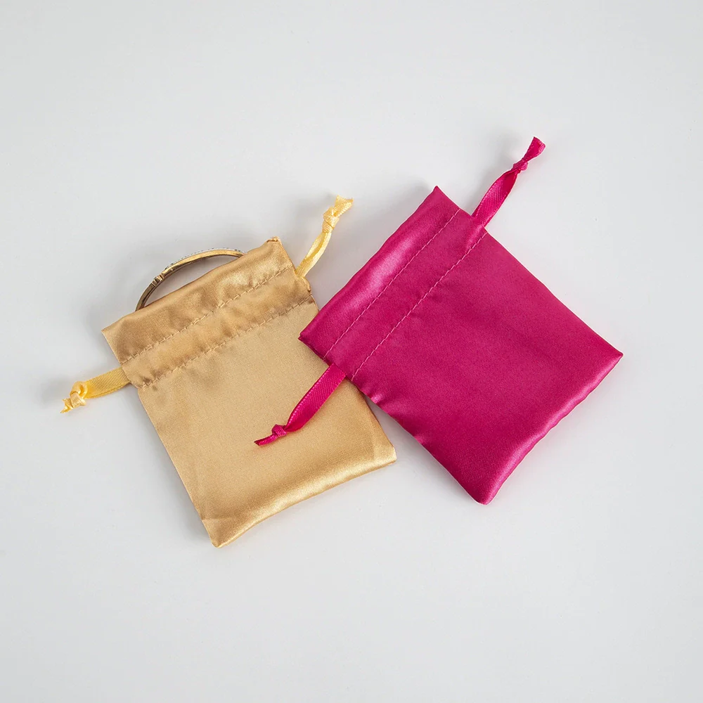 Satin Cloth Drawstring Bag For Jewelry Storage With Silk Screen Printing - Image 4