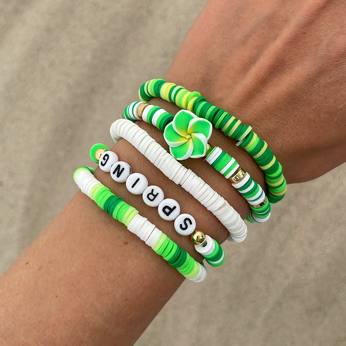 Shell Handmade Geometric And Flower Patterned Starfish Pendant Stacked Bracelet For Women - Image 8