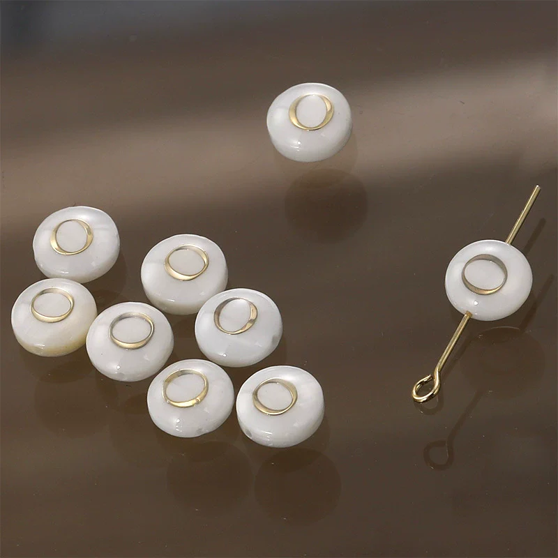 Shell Jewelry Geometric 26 Letters Round Fritillaria Double Sided Straight Hole Matching Material - Image 20