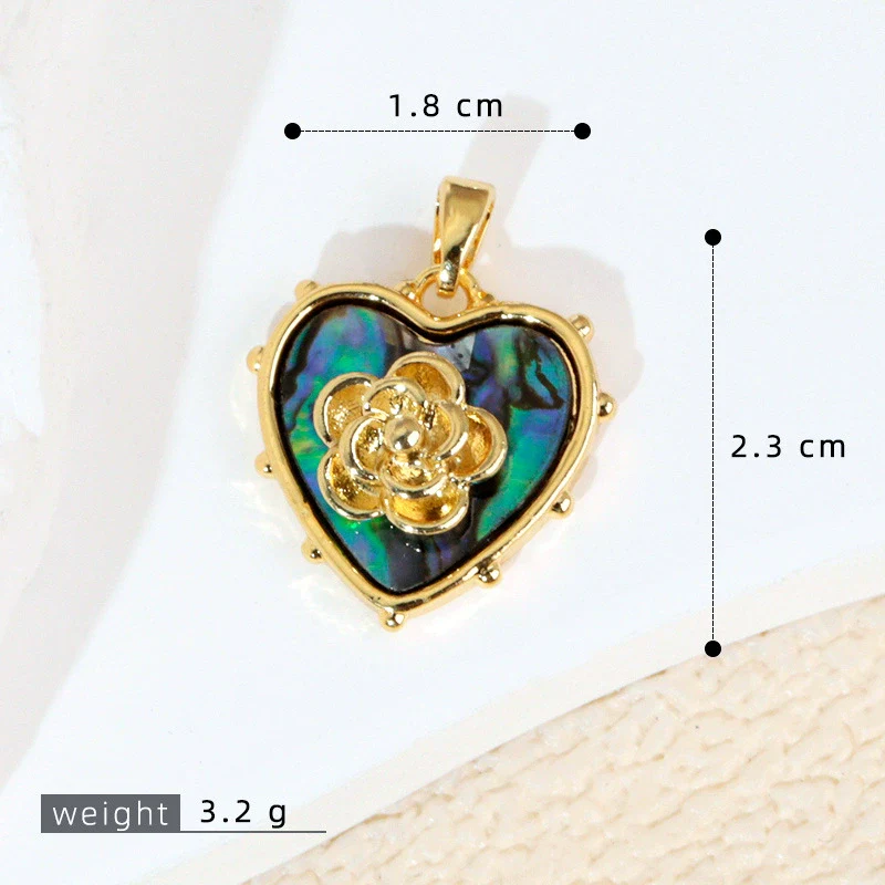 Shell Jewelry Heart Geometric Pendant Accessories Electroplating - Image 8