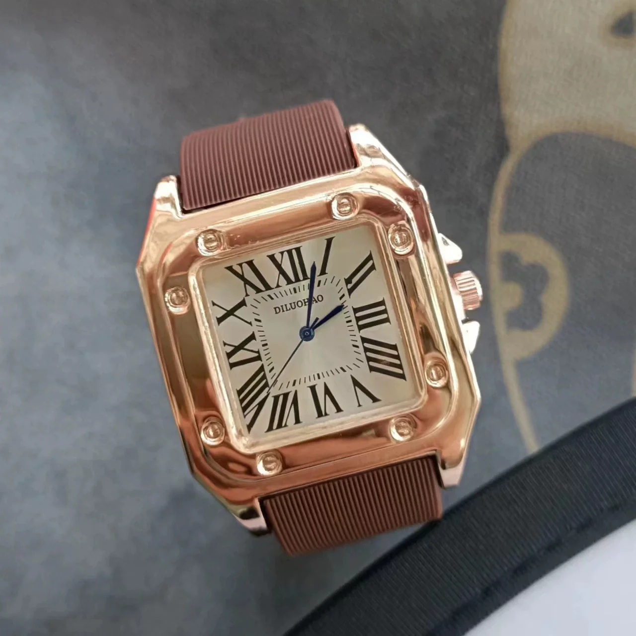 Silicone Alloy Stainless Steel Men's Square Casual Quartz Watch - Image 9
