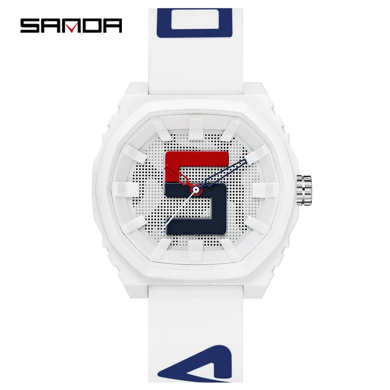 Silicone Band Student Watches Round Dial Abs Case Mineral Strengthened Mirror - Image 7