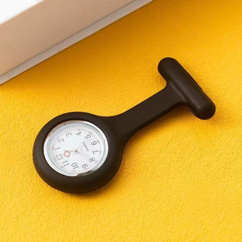 Silicone Plastic Stainless Steel Fashion Unisex Round Dial Tshaped Pocket Pin Hanging Watch - Image 19