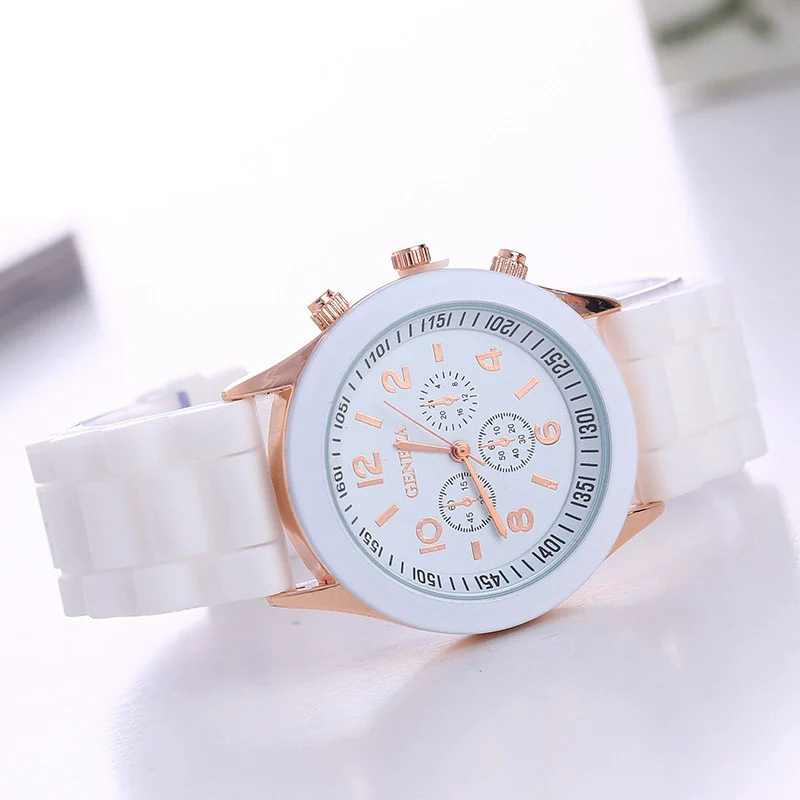 Silicone Plastic Watch Round Dial Leisure Style Student Women's Watch - Image 6