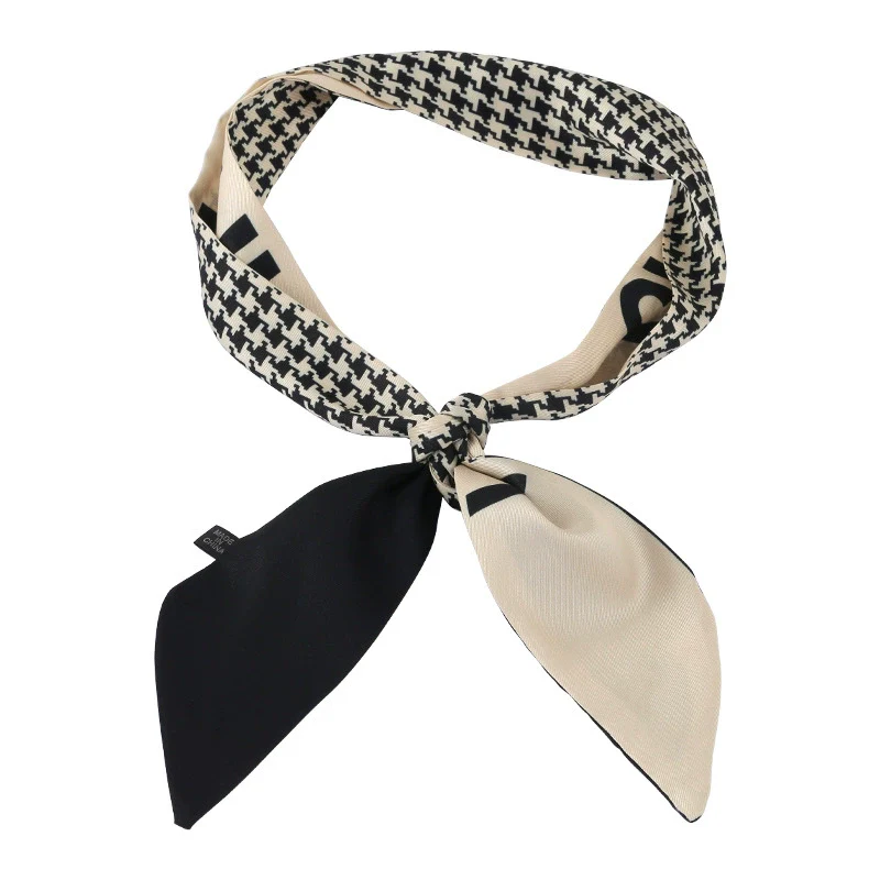 Silk And Nylon Scarf Vintage French Style Heart Printing For Women - Image 5