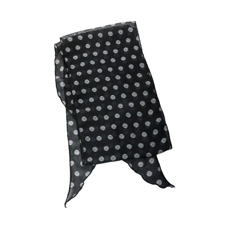 Silk And Polyester Acrylic Mesh Scarf Poll Dot Geometric Tie Dye Women Accessories - Image 5