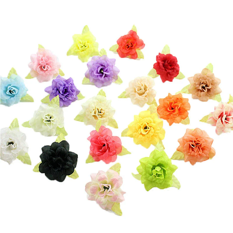 Silk Flower Handmade Small Rose Flower Head Flower Hairpin Wreath - Image 5