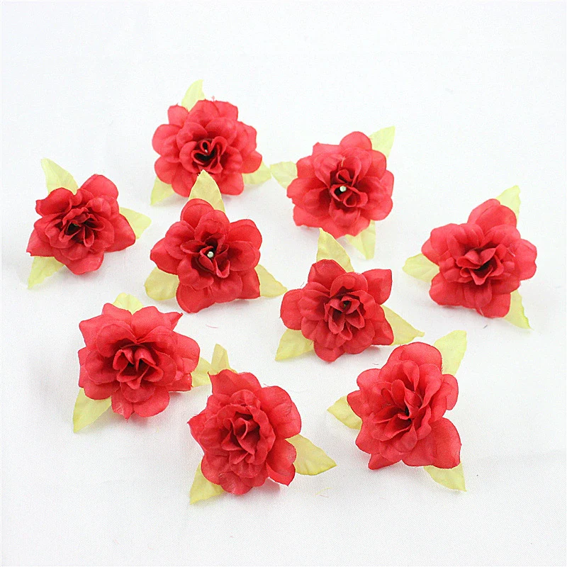 Silk Flower Handmade Small Rose Flower Head Flower Hairpin Wreath - Image 8
