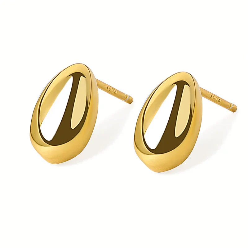 Silver Jewelry S925 Sterling Silver Geometric Oval Earrings For Women - Image 5