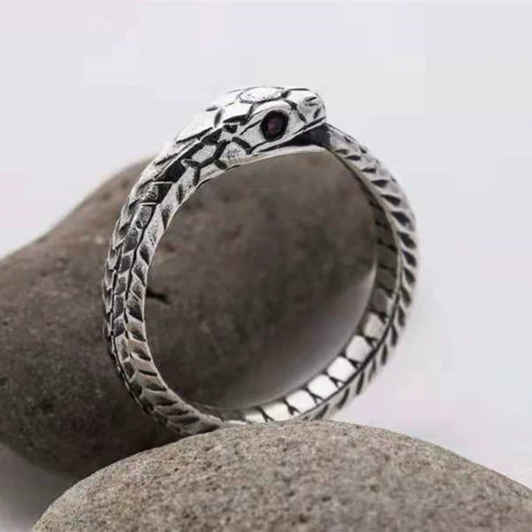 Silver Snake Scale Ring Jewelry With Animal Zodiac Pattern And Electroplating Process - Image 2
