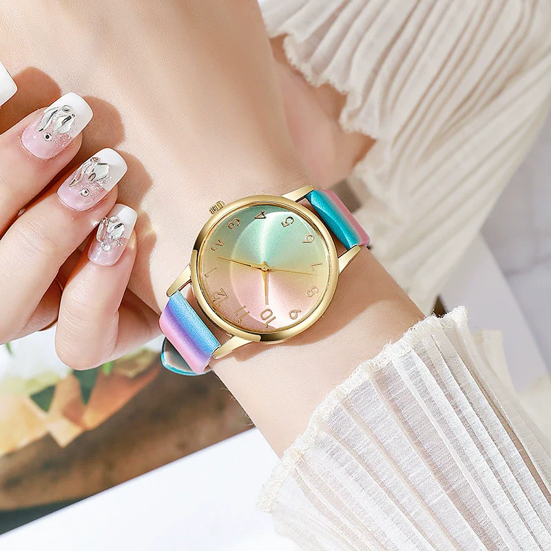 Simple Fashion Unisex Neutral Quartz Belt Watch Alloy Case Imitation Leather Strap Round Dial - Image 3