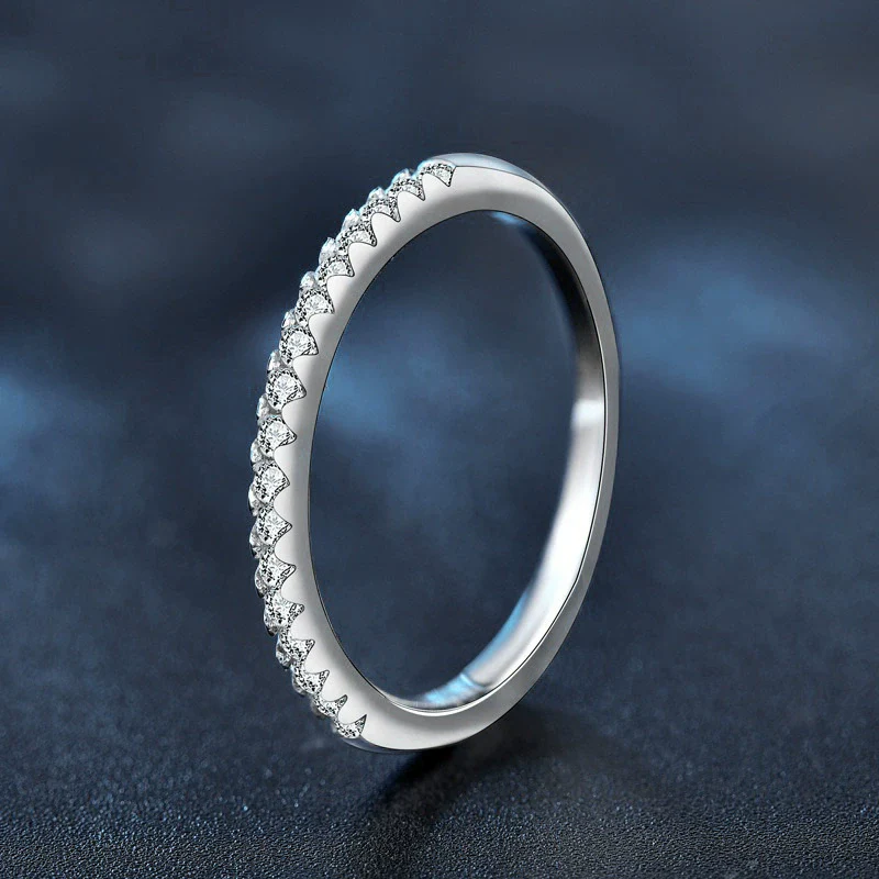 Simple Geometric 925 Silver Moissanite Women's Tail Ring With Fine Polishing And Diamond Treatment - Image 2