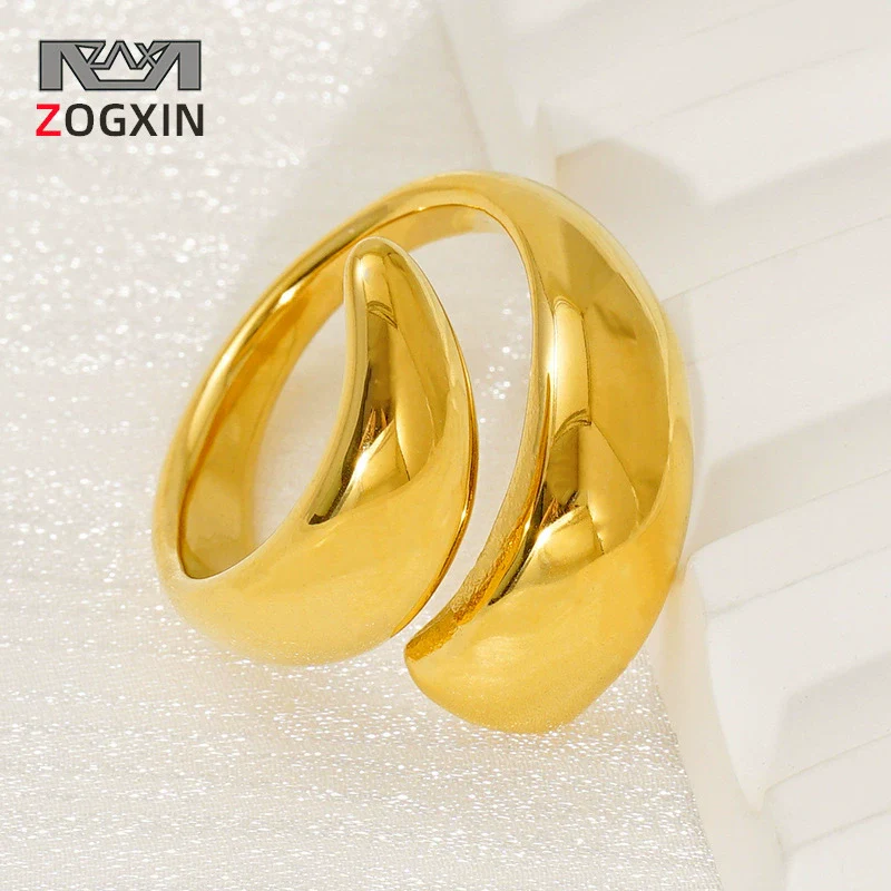 Simple Geometric 316L Stainless Steel Ring With Electroplating