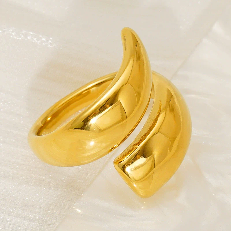 Simple Geometric 316L Stainless Steel Ring With Electroplating - Image 4