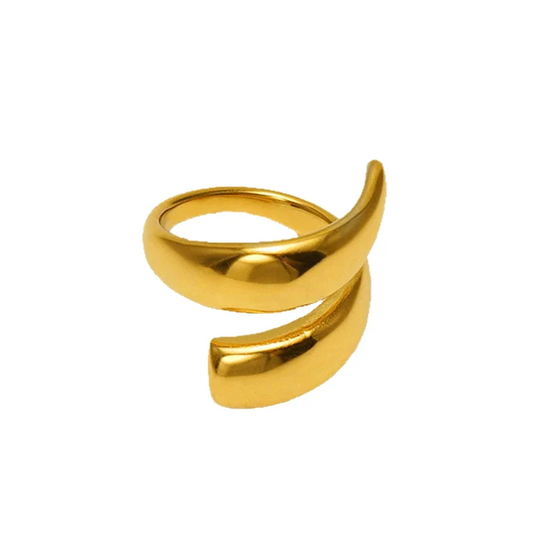 Simple Geometric 316L Stainless Steel Ring With Electroplating - Image 5