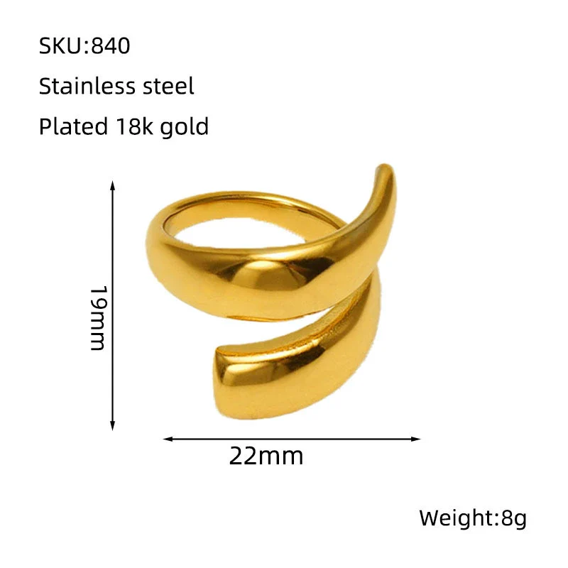 Simple Geometric 316L Stainless Steel Ring With Electroplating - Image 6