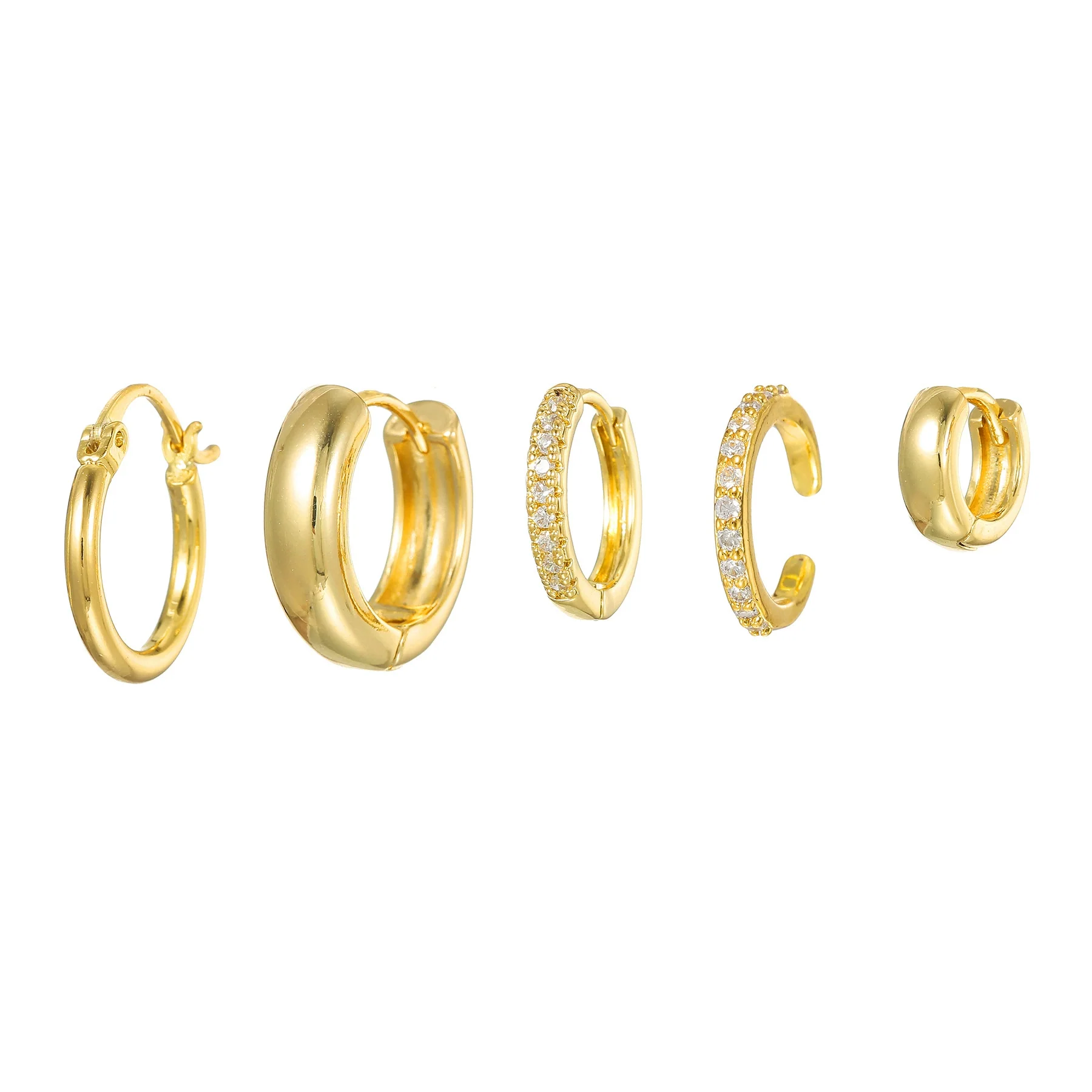 Simple Glossy Circle Highend Twisted Copper Needle Earrings With Geometric Pattern And Zirconia Processing - Image 6