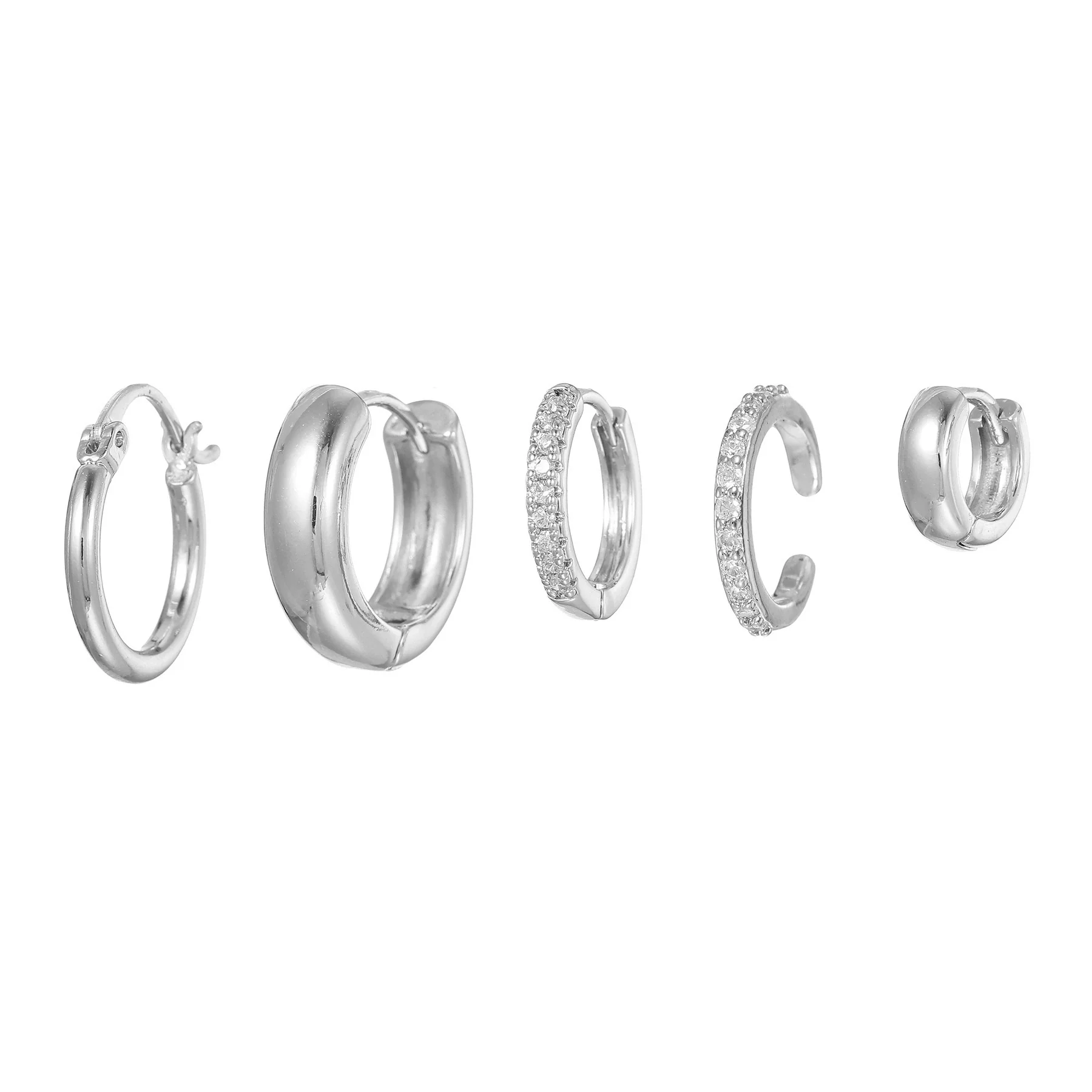 Simple Glossy Circle Highend Twisted Copper Needle Earrings With Geometric Pattern And Zirconia Processing - Image 7