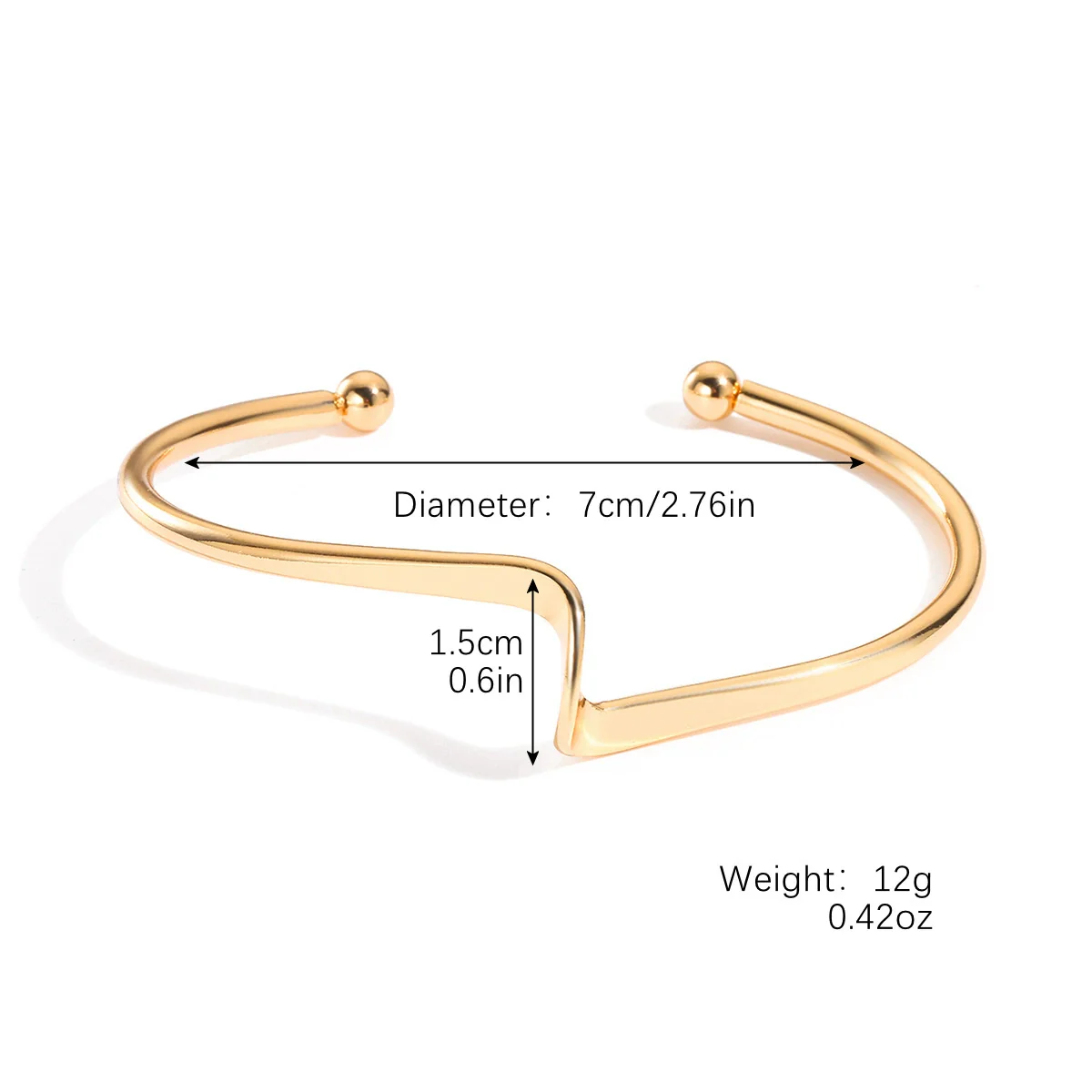 Simple Metal Bracelet With Electroplating Treatment - Image 9