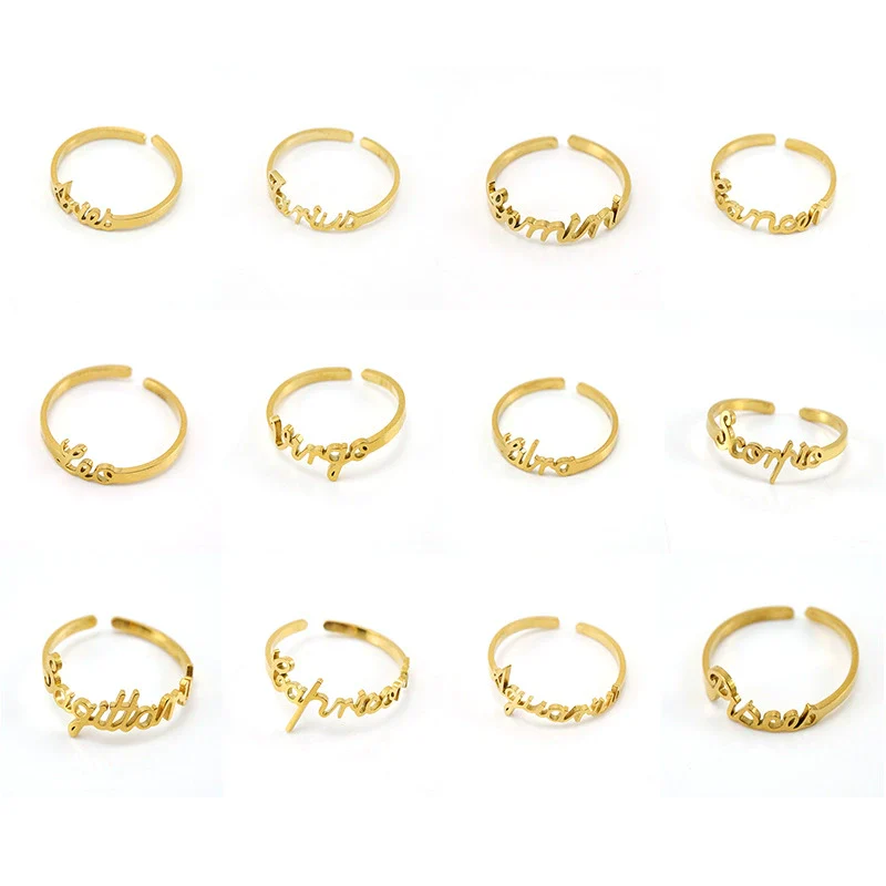 Simple 316L Stainless Steel Constellation Ring Jewelry Electroplated For Women - Image 2