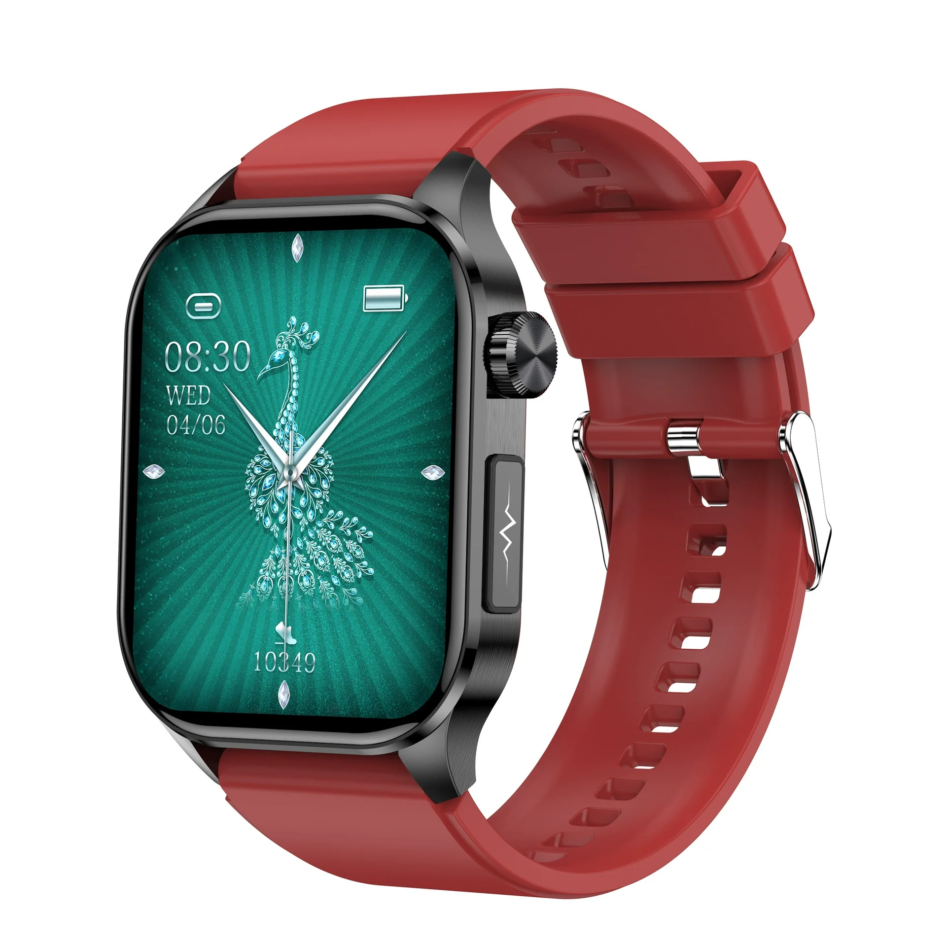 Smart Watch Bluetooth Call Monitoring Amoled Screen Silicone Strap Square Dial - Image 5