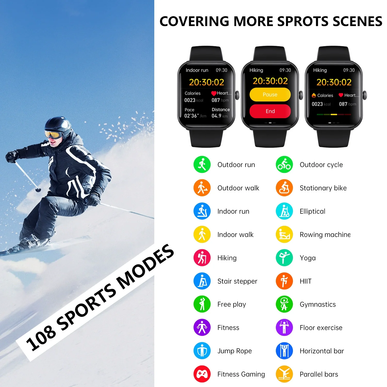 Smart Watch Multifunction Blood Glucose Blood Pressure Heart Rate Blood Oxygen Monitoring Sos Alarm Call Square Dial Daily Waterproof Environmentally Friendly Silicone Wristband - Image 2