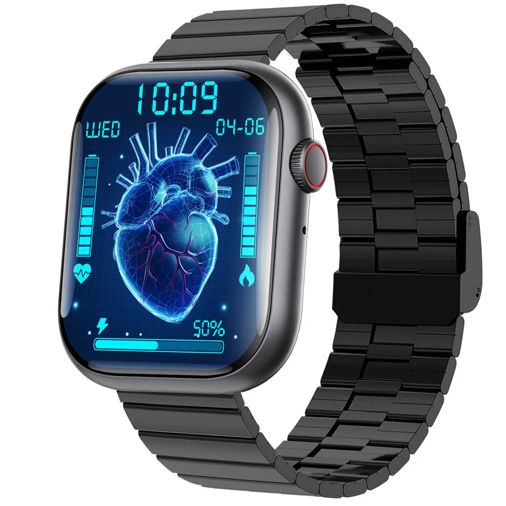 Smart Watch Square Dial Sporty Strap Silicone Wrist Strap Bluetooth Communication Blood Sugar Monitoring Breathing Training Calorie Step Counting Sos Fall For Help Oxygen Test - Image 10