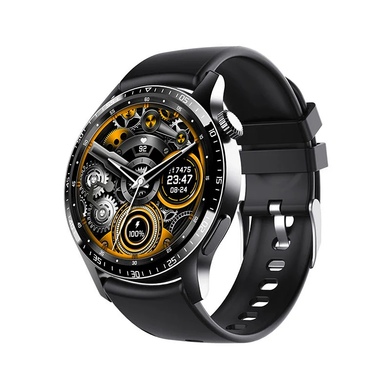 Smart Watch Titanium Alloy Case Silicone Wrist Strap Round Dial Multifunctional Sports Bluetooth Call Blood Pressure Heart Rate Blood Oxygen Monitoring - Image 3