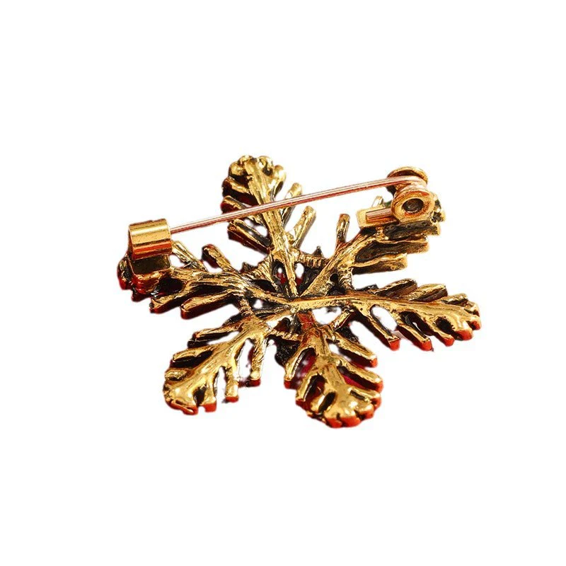 Snowflake And Star Brooch Jewelry For Women Electroplated Colorful Crystal Christmas Gift - Image 5