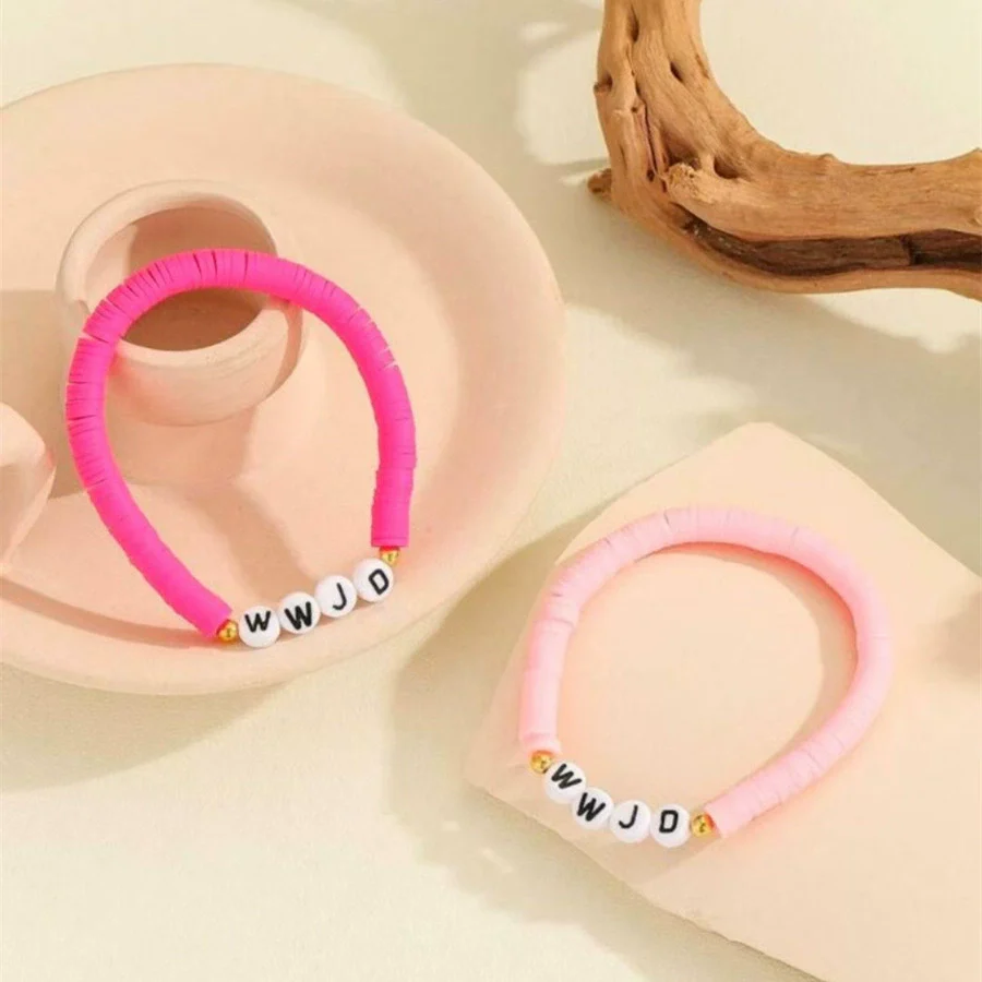 Soft Pottery Bracelet Geometric Pattern Handmade Unisex - Image 4